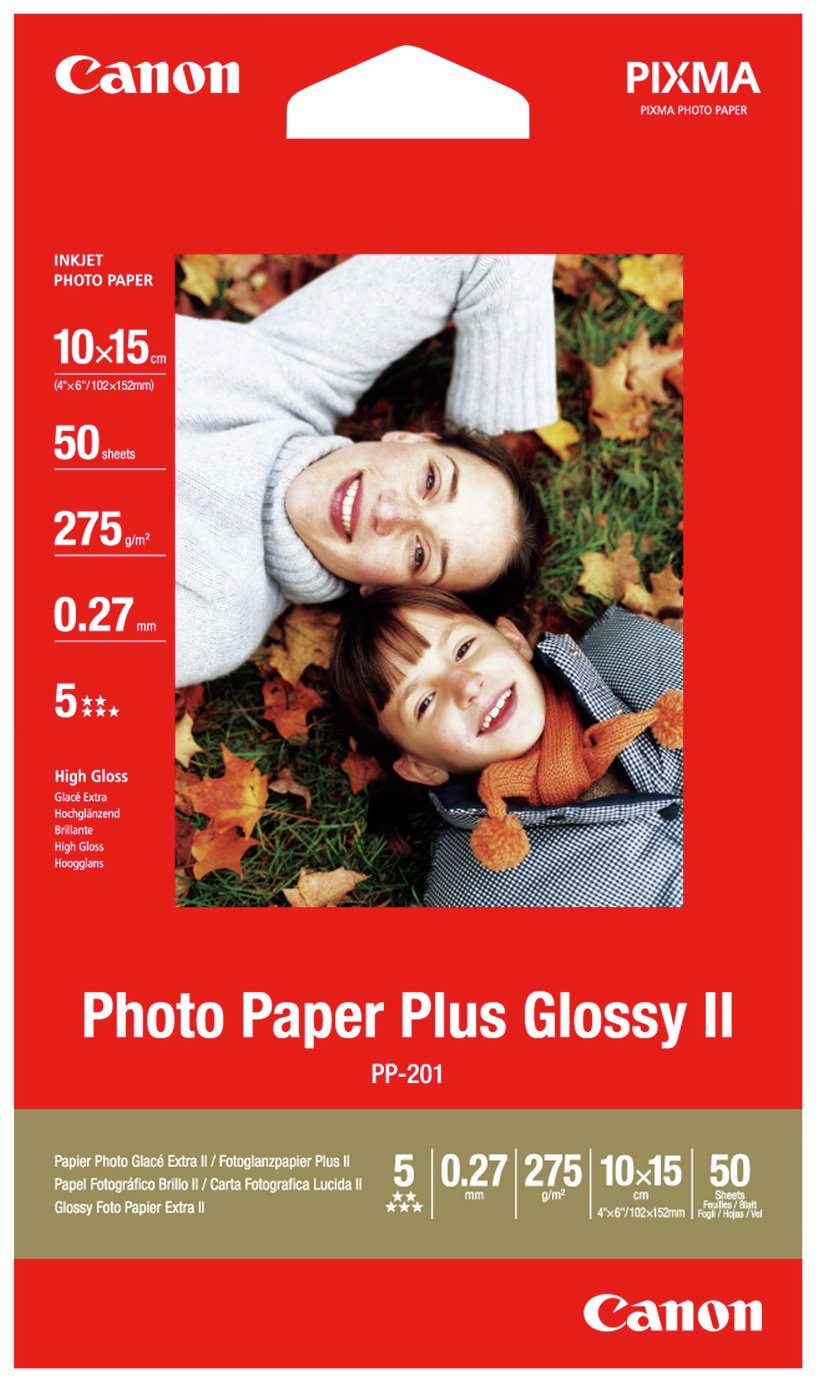 Canon 4x6 Inch Photo Paper Plus Glossy II - 50 Sheets