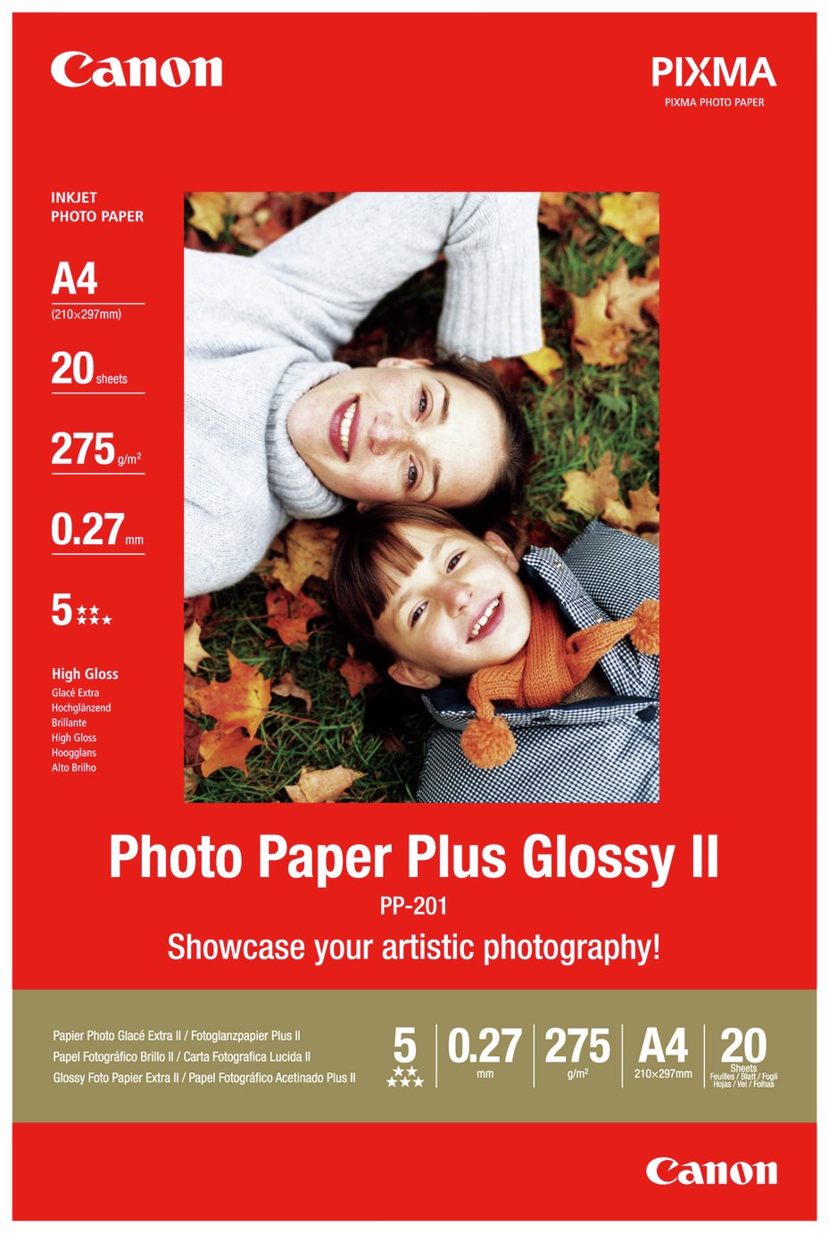 Canon A4 Photo Paper Plus Glossy II- 20 Sheets