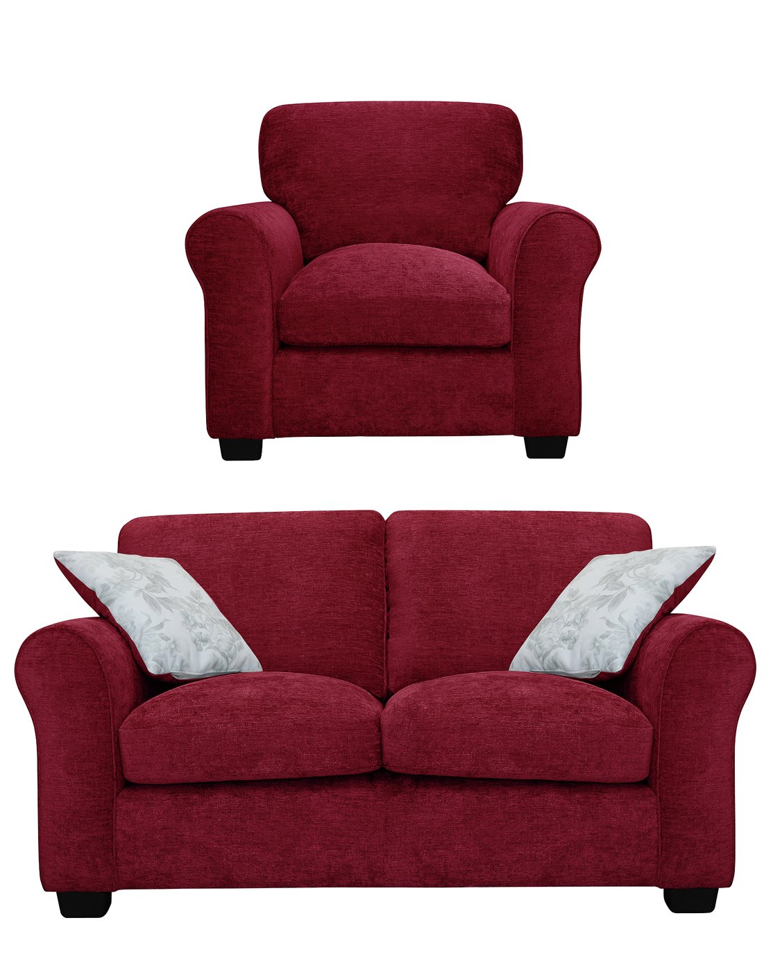 Argos Home Tammy Fabric Chair and 2 Seater Sofa - Wine