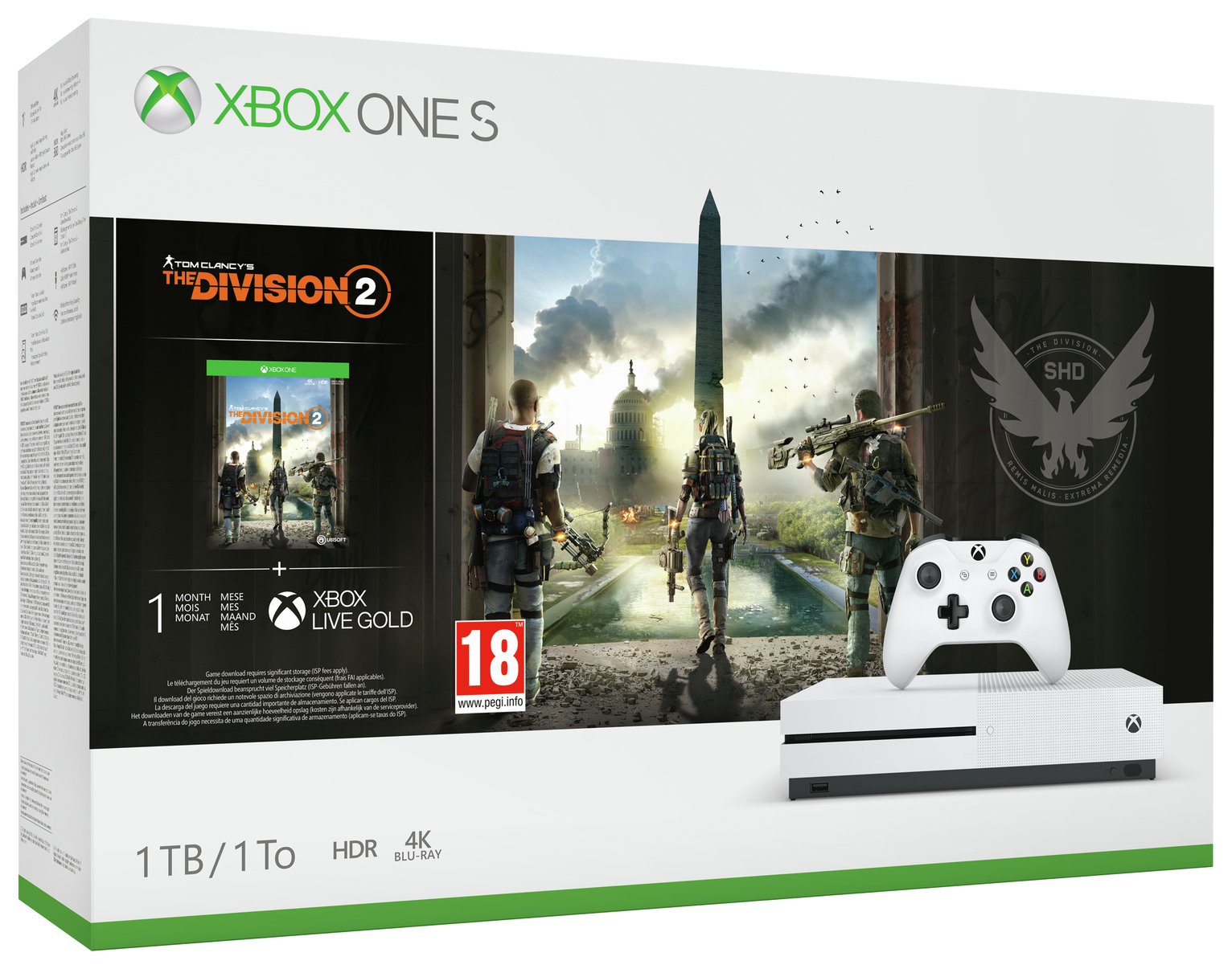 Xbox One S 1TB Console & The Division 2 Bundle