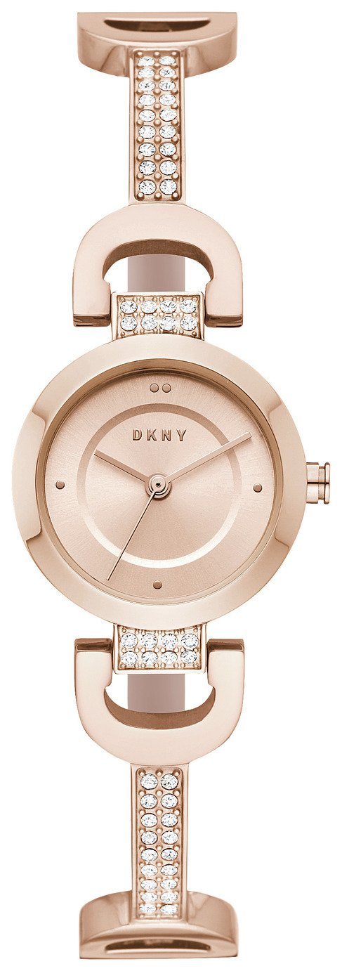 DKNY Rose Gold Coloured Dial Stainless Steel Strap Watch