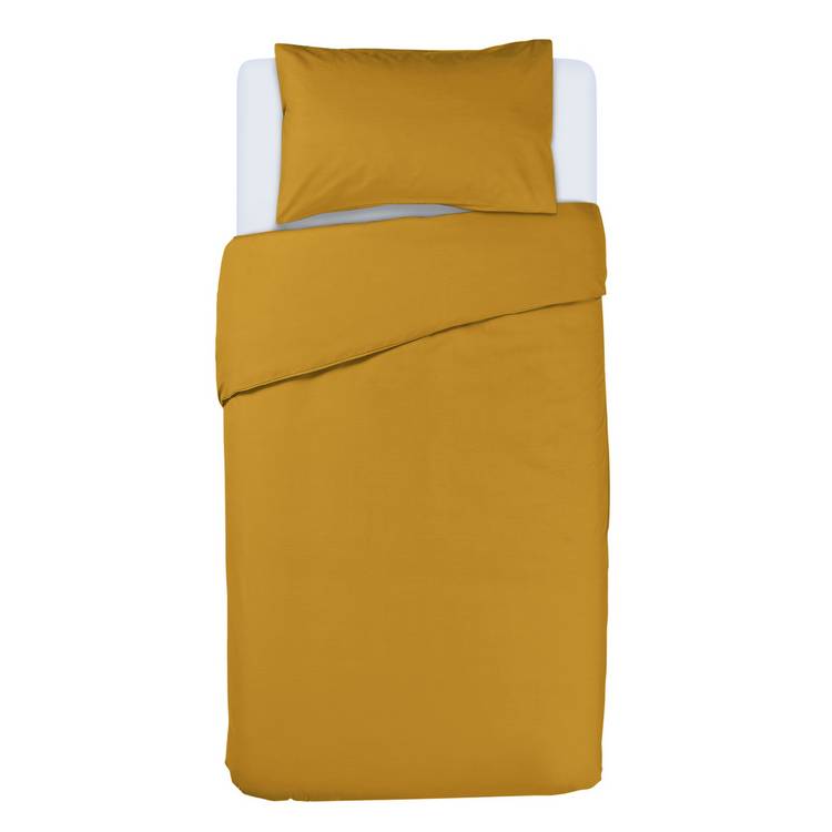 Habitat Cotton Rich 180 TC Plain Yellow Bedding Set - Single 0