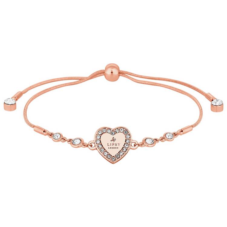 Lipsy Rose Colour Crystal Heart Toggle Bracelet 0