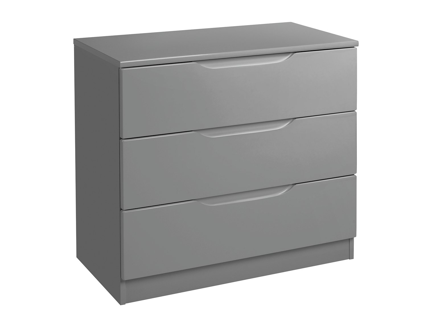 One Call Legato Gloss 3 Drawer Chest of Drawers - Dark Grey