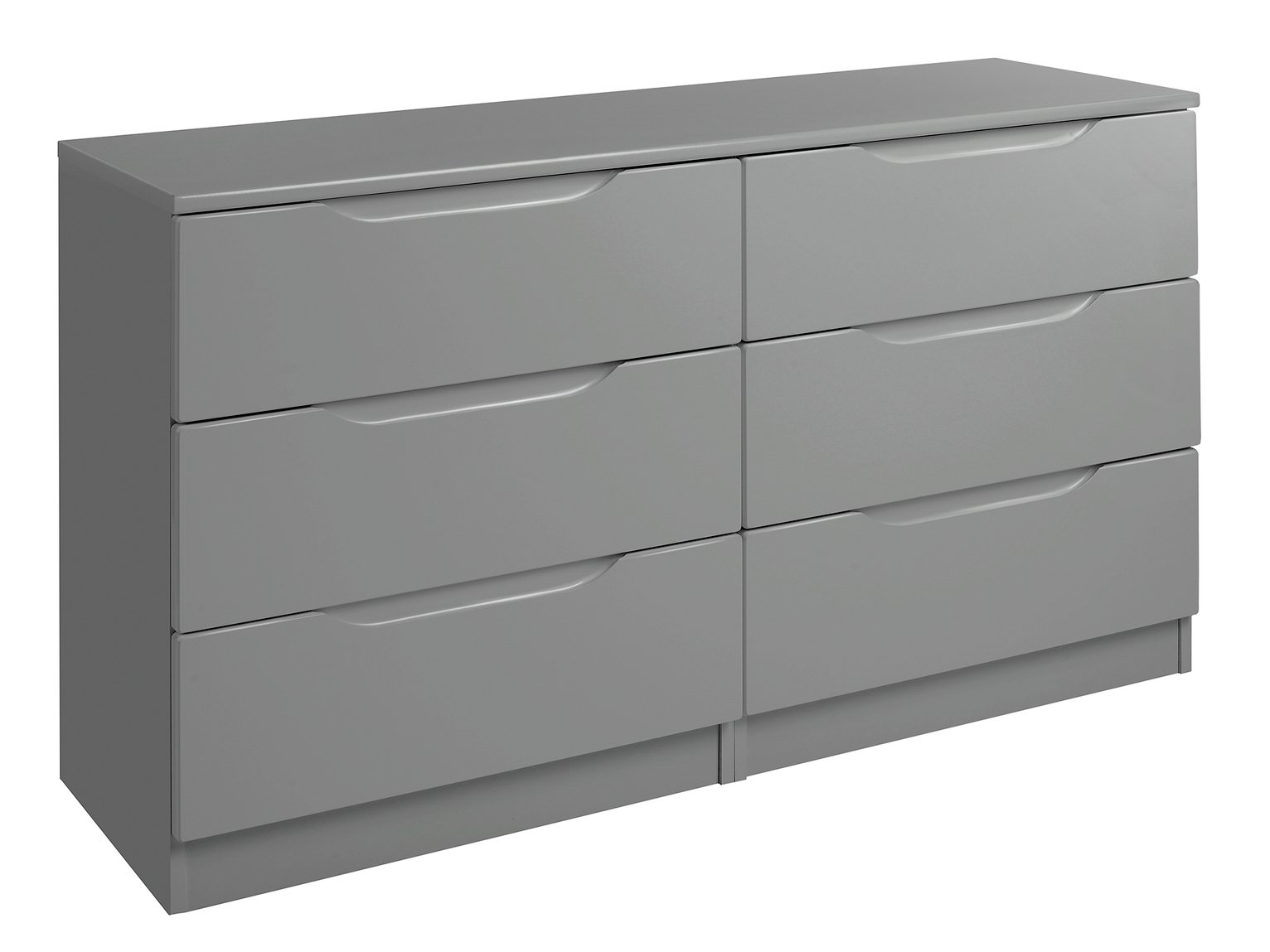 One Call Legato Gloss 3+3 Drawer Chest of Drawers -Dark Grey