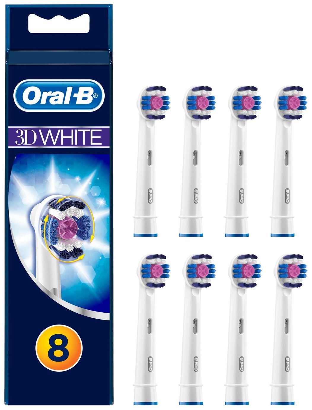 Oral-B 3DWhite Electric Toothbrush Heads - 8 Pack