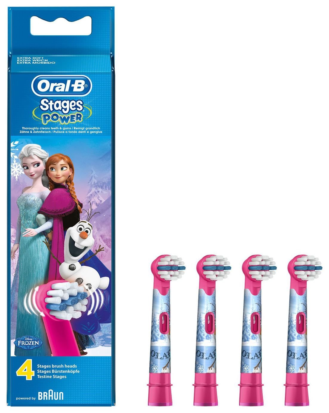 Oral-B Disney Frozen Kids Electric Toothbrush Heads - 4 Pack