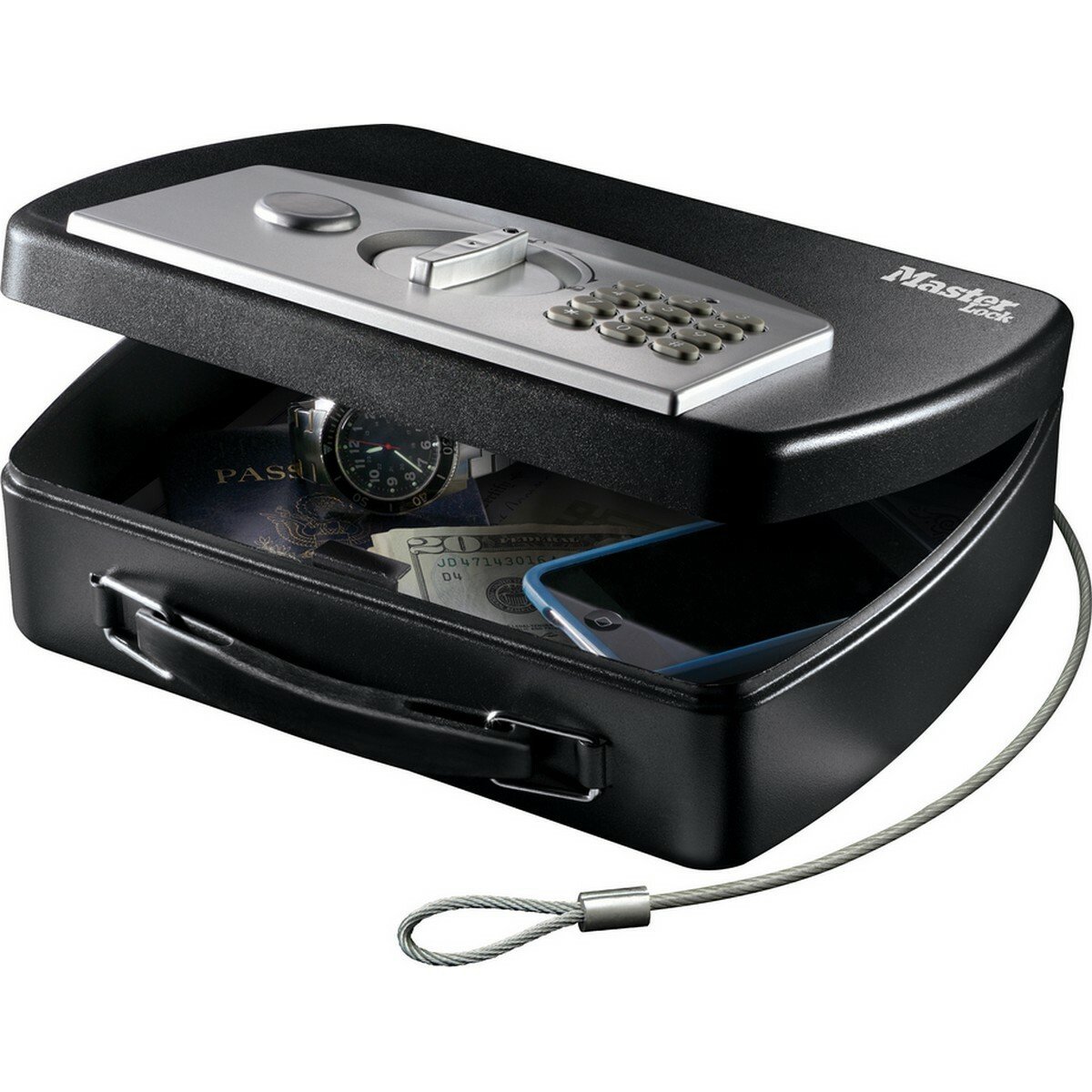 Master Lock Portable Safe Electronic Combination With Cable