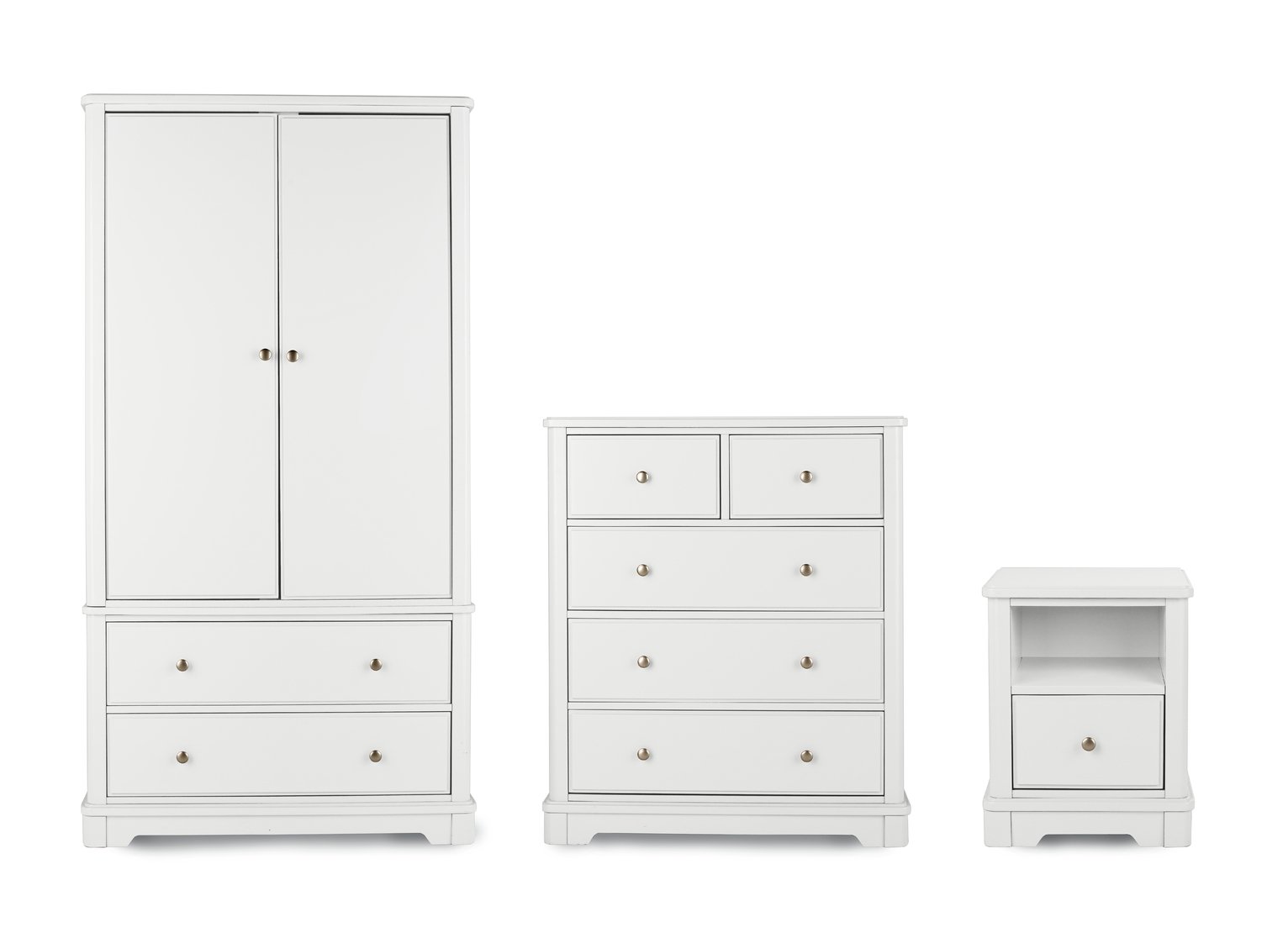 Argos Home Ashbourne 3 Piece 2 Door Wardrobe Set -Soft White