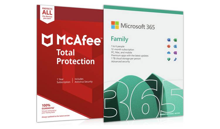 Buy Microsoft 365 Family 6 People and McAfee Unlimited ...