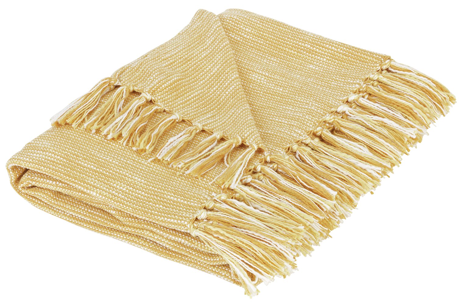 Argos Home Slub Tassel Mustard Throw review