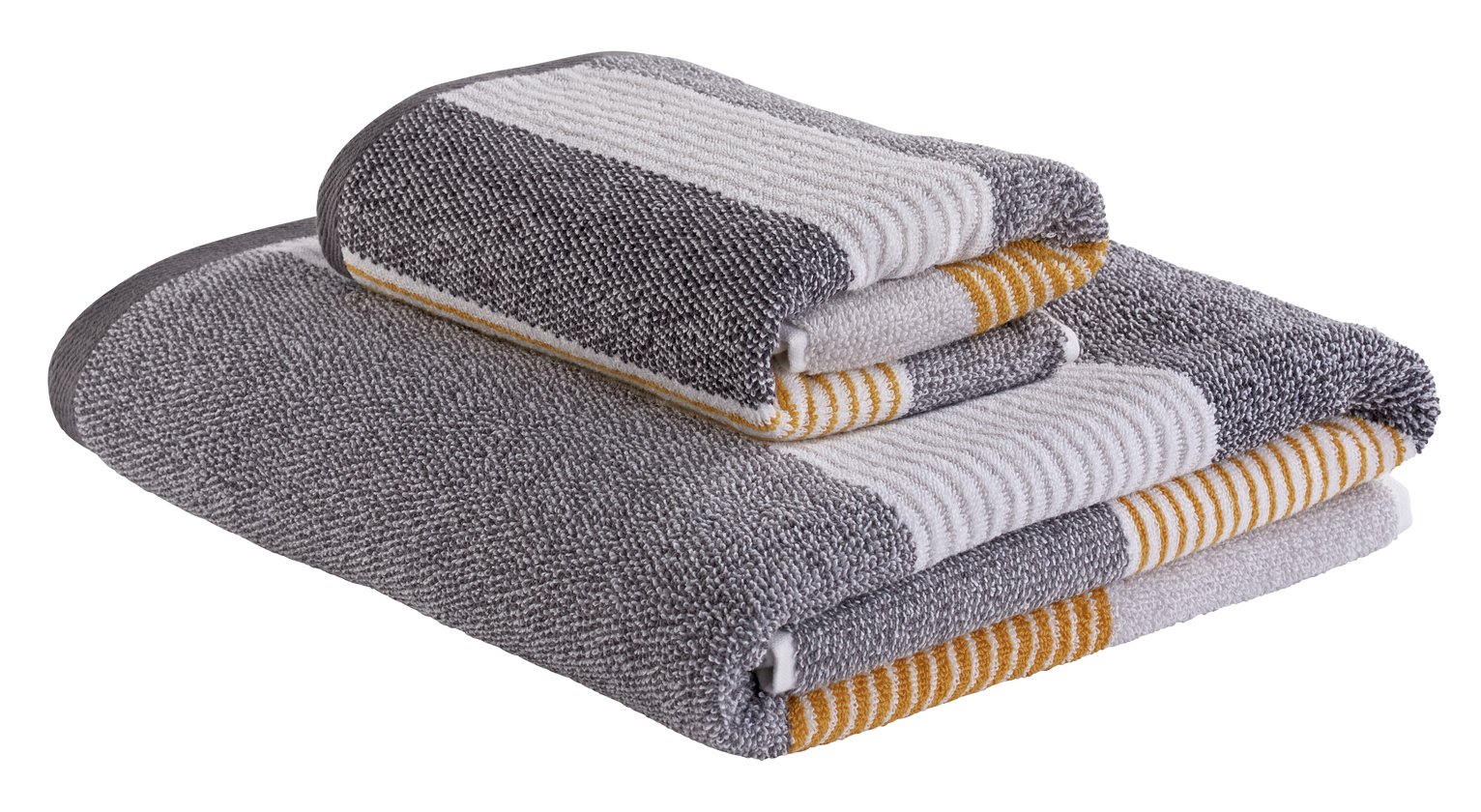 Argos Home 2 Piece Towel Bale - Grey and Mustard