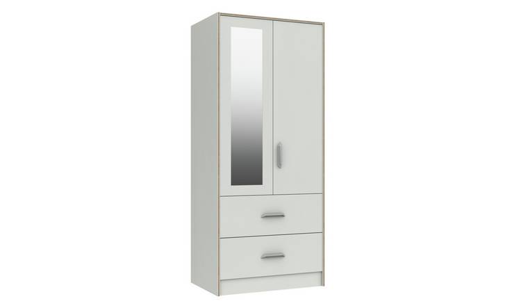 Buy Ashdown 2 Door 2 Drawer Mirror Wardrobe - White | Wardrobes | Argos