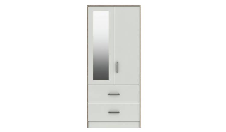 Single wardrobe with mirror 2024 and drawers