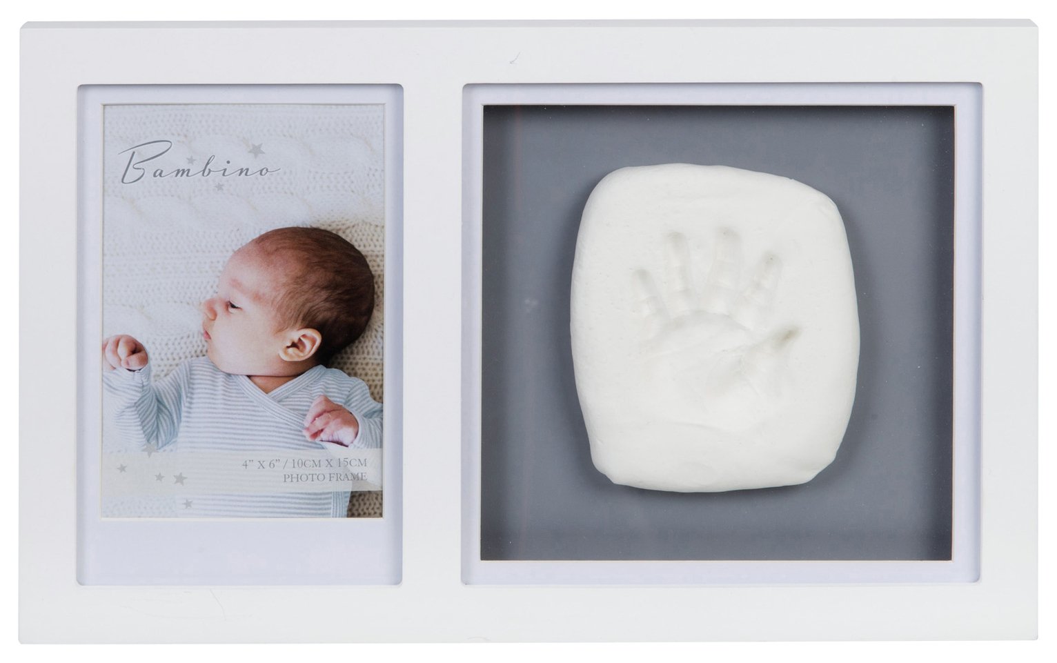 Bambino White Photo Frame & Hand Mould