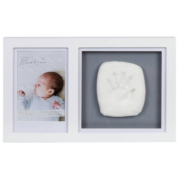 Bambino White Photo Frame & Hand Mould 0