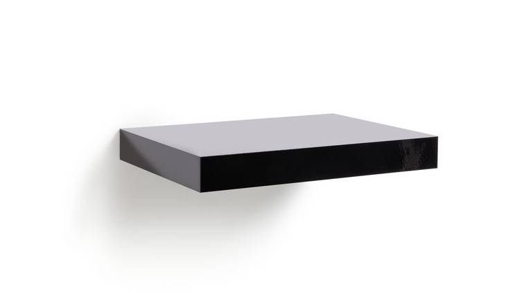 Buy Habitat Jak 30cm Floating Shelf - Gloss Black