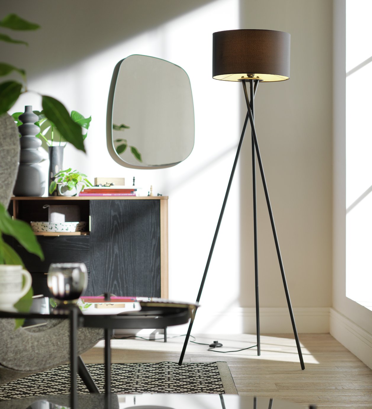 Habitat Matt Tripod Floor Lamp - Black