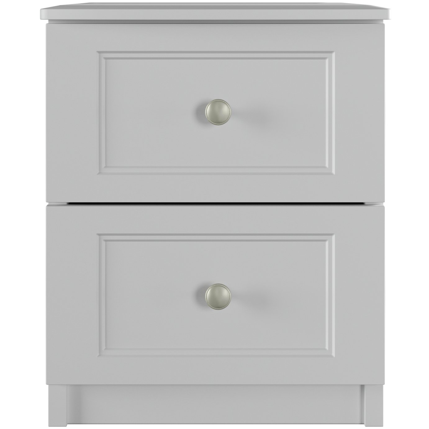 One Call Bexley 2 Drawer Bedside Table - Grey