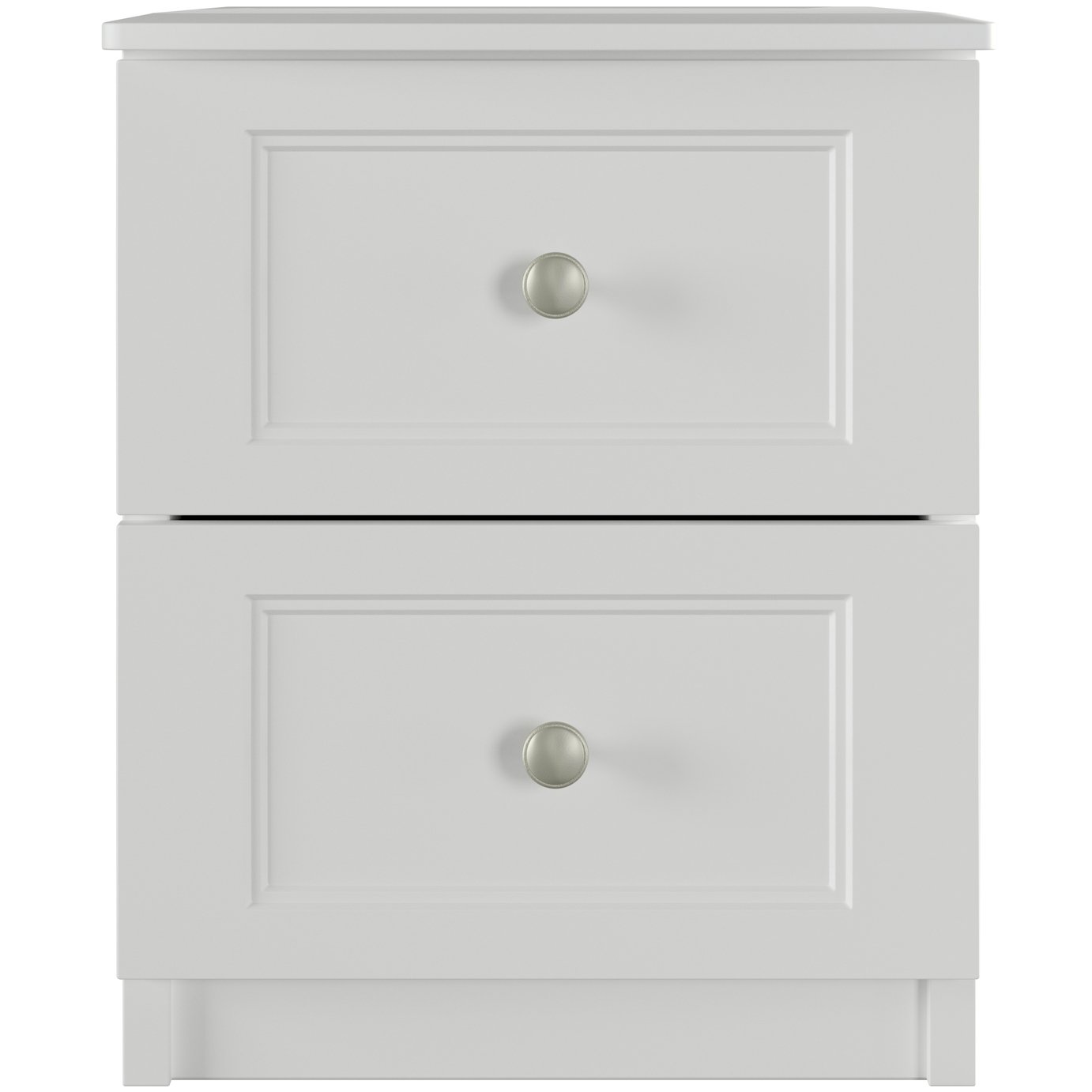 One Call Bexley 2 Drawer Bedside Table - White