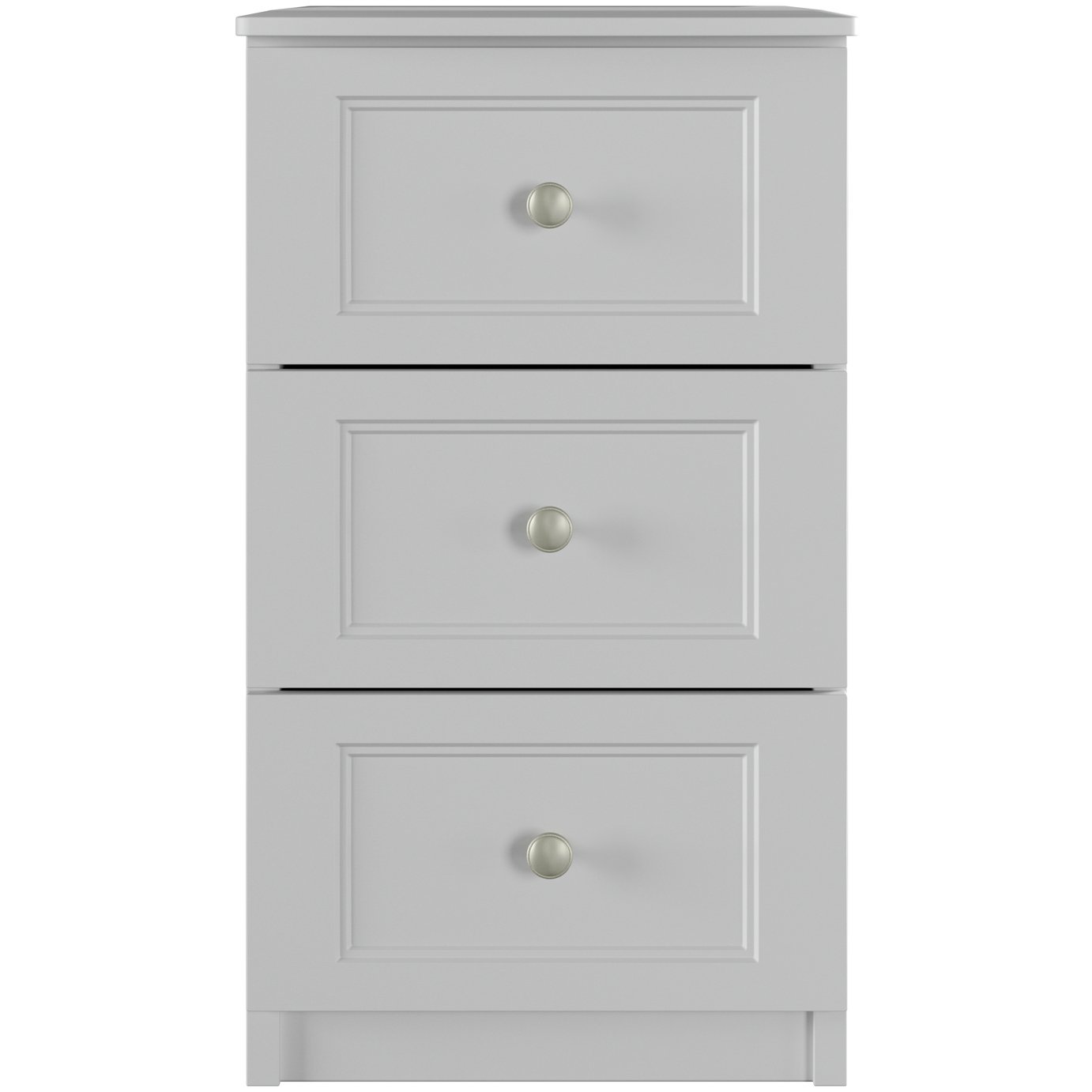 One Call Bexley 3 Drawer Bedside Table - Grey