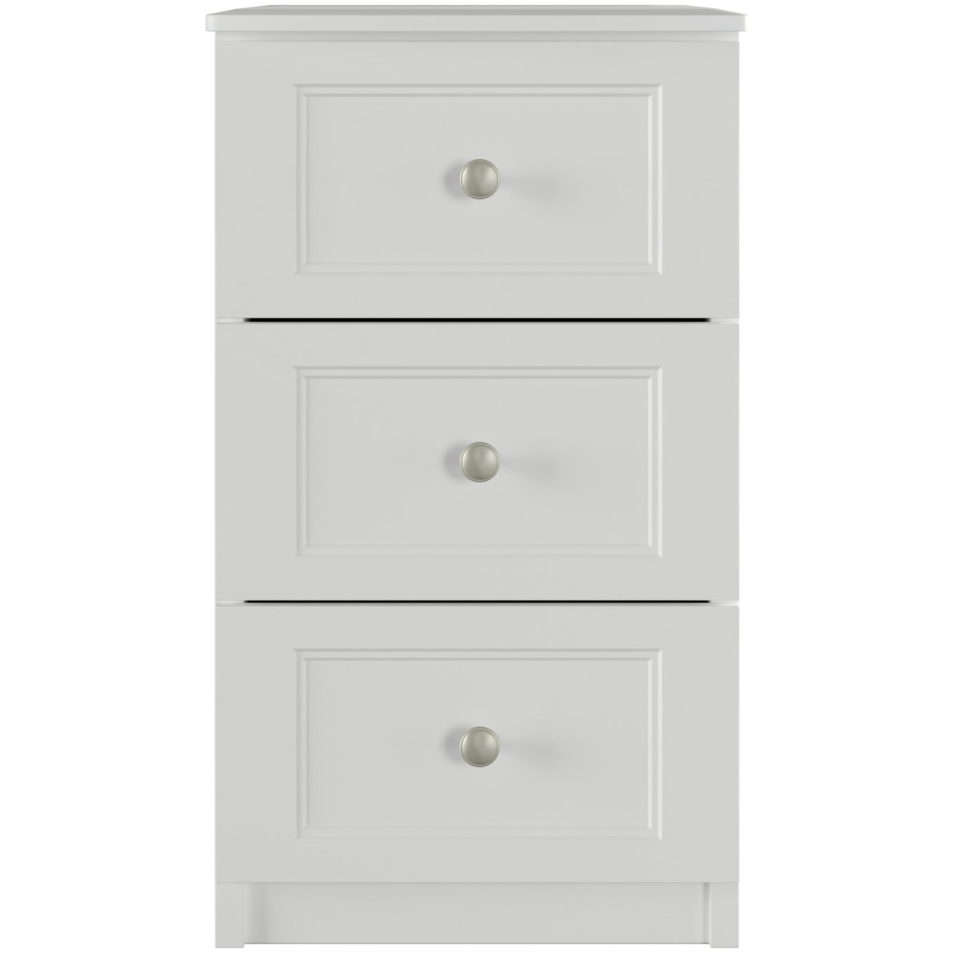 One Call Bexley 3 Drawer Bedside Table - White