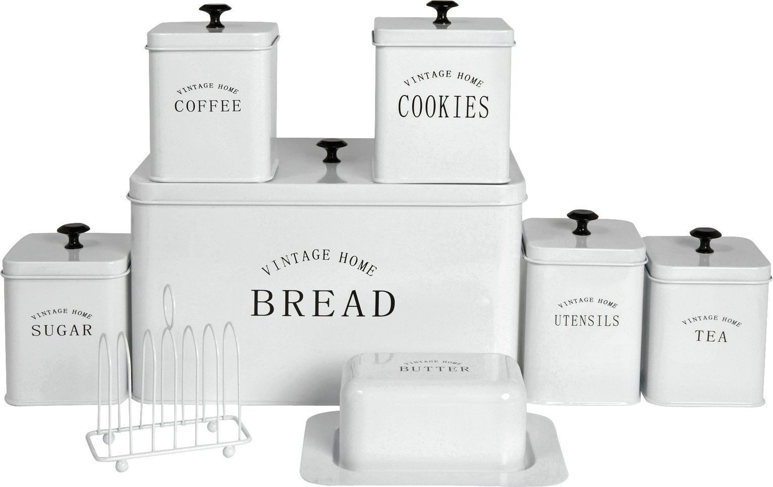 Black tea coffee clearance sugar canisters argos