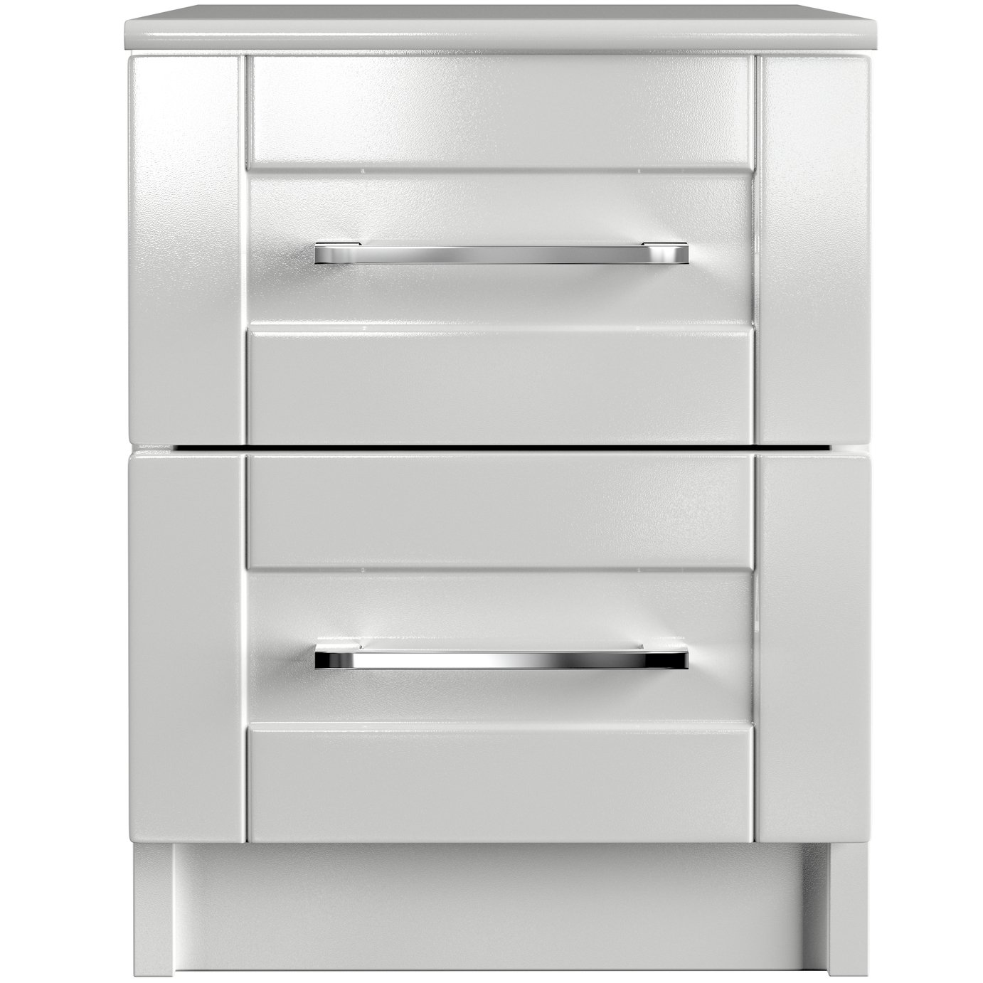 One Call Colby Gloss 2 Drawer Bedside Table - White