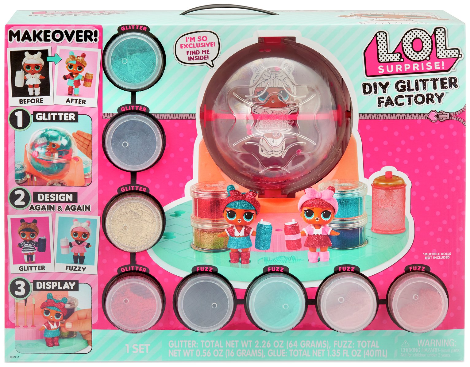 lol doll diy glitter factory