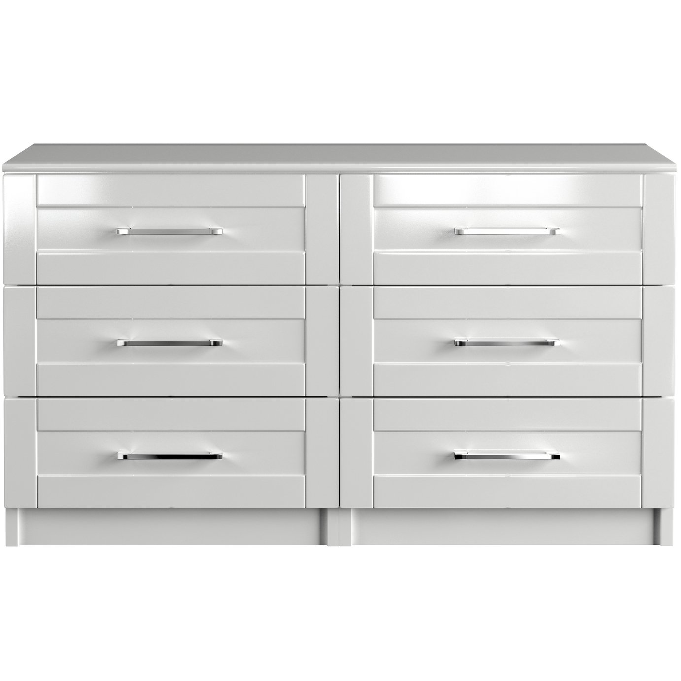 One Call Colby Gloss 3 3 Drawer Chest of Drawers - White