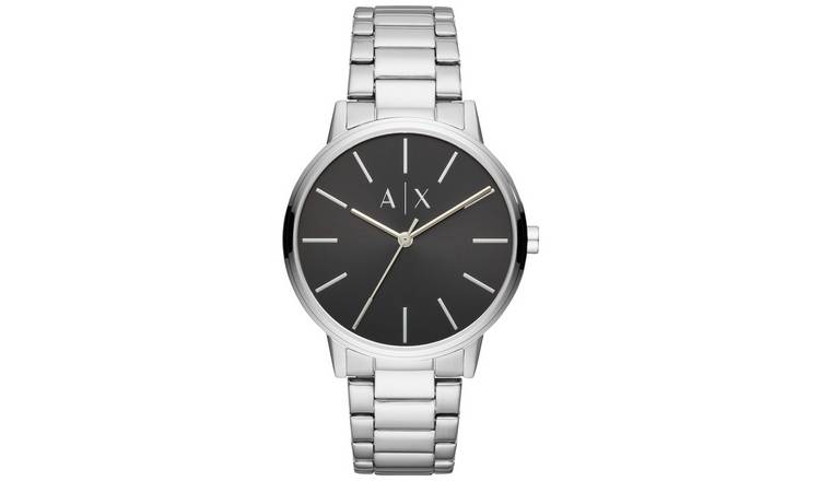 Armani Exchange Black Dial Stainless Steel Watch