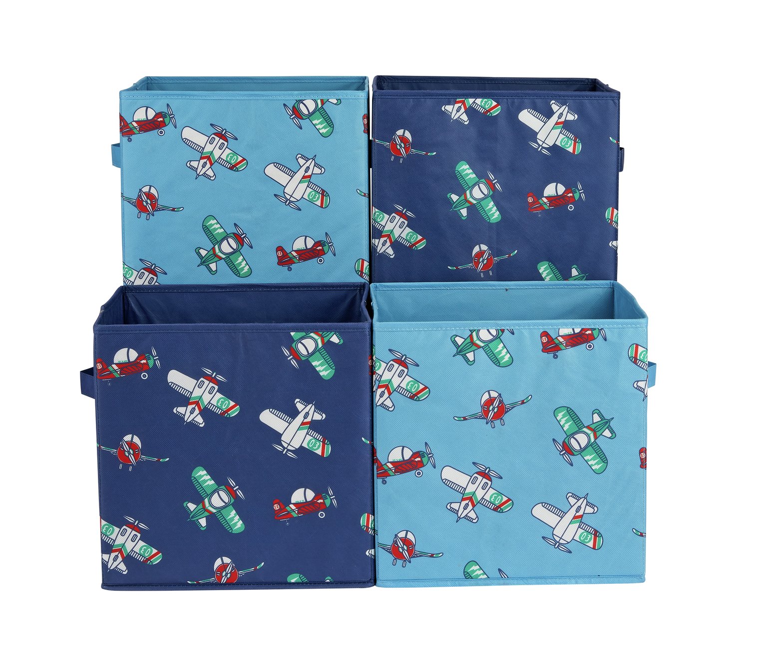 Argos Home Set of 4 Planes Canvas Boxes