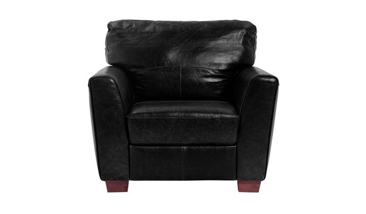 Habitat Milford Leather Chair - Black