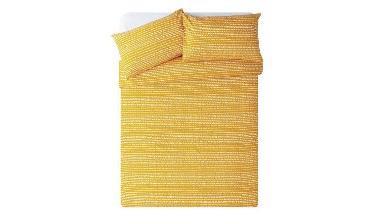 Argos Home Mustard Dash Print Bedding Set - Double