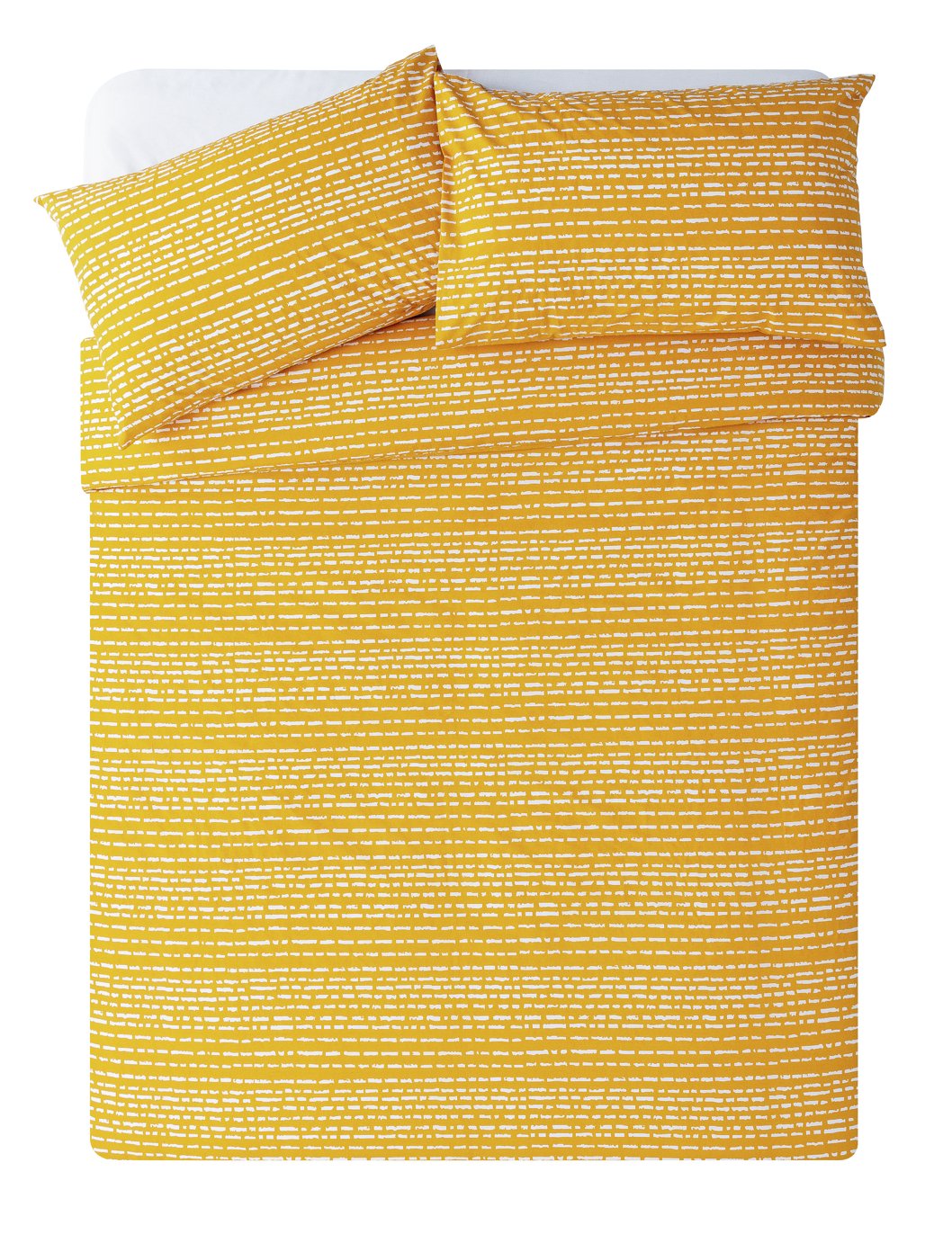 Argos Home Mustard Dash Print Bedding Set - Kingsize