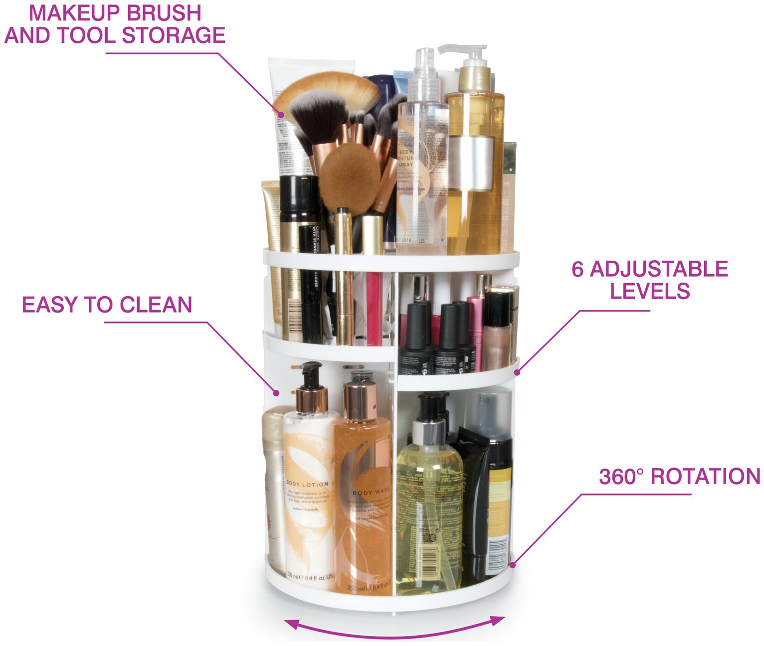 Rio Cosmetic and Brush Storage Carousel