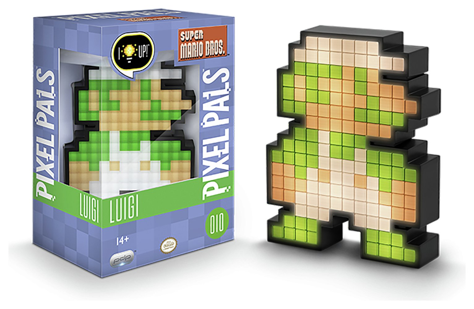 Pixel Pals: Super Mario Light-Up Figure - 8-Bit Luigi