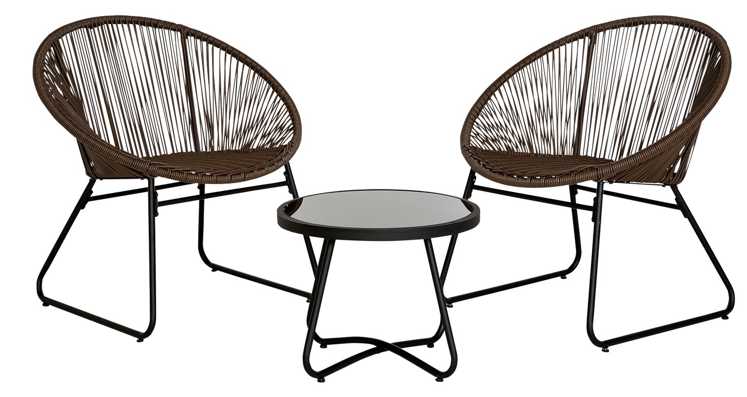 Argos Home 2 Seater Rattan String Bistro Set - Brown