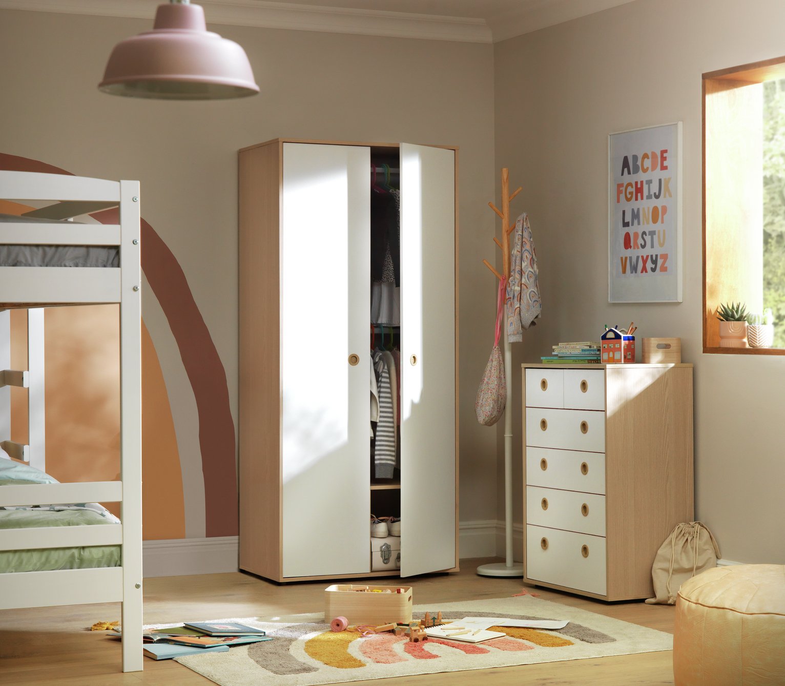 Argos Home Camden 3 Piece 2 Door Wardrobe Set -White &Acacia Review