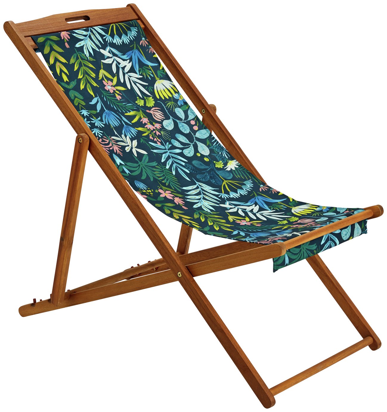 Argos Home Wooden Deck Chair - Rainforest