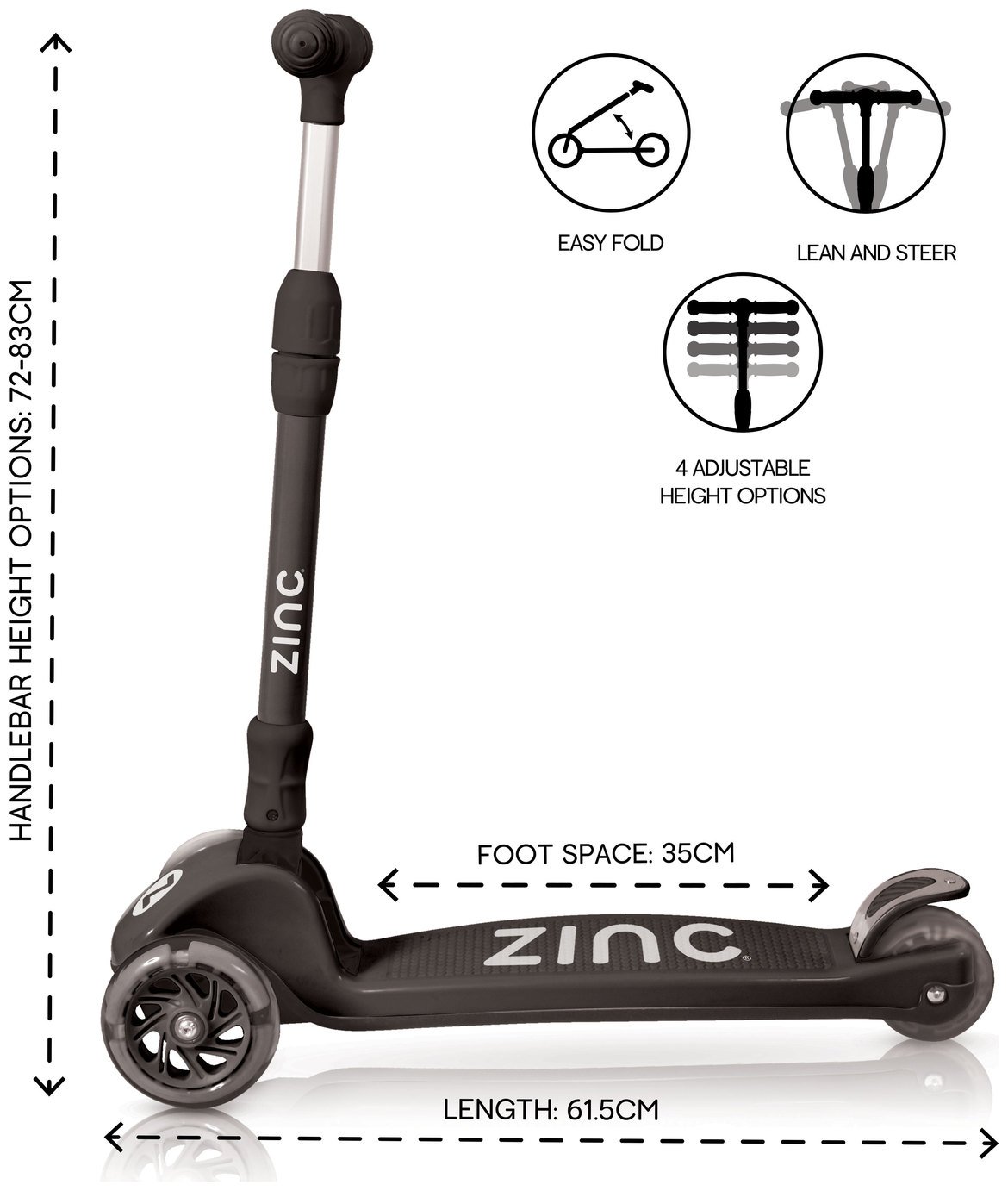 Zinc Black Folding TMotion Tri Scooter Reviews