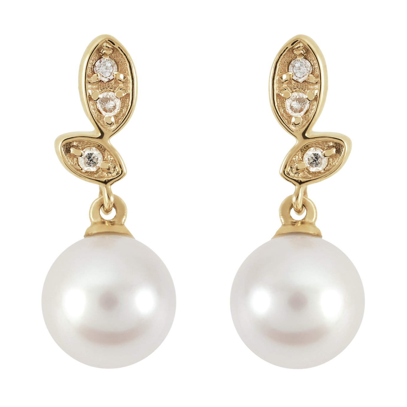 Revere 9ct Gold Cultured Freshwater Pearl & Diamond Earrings Review