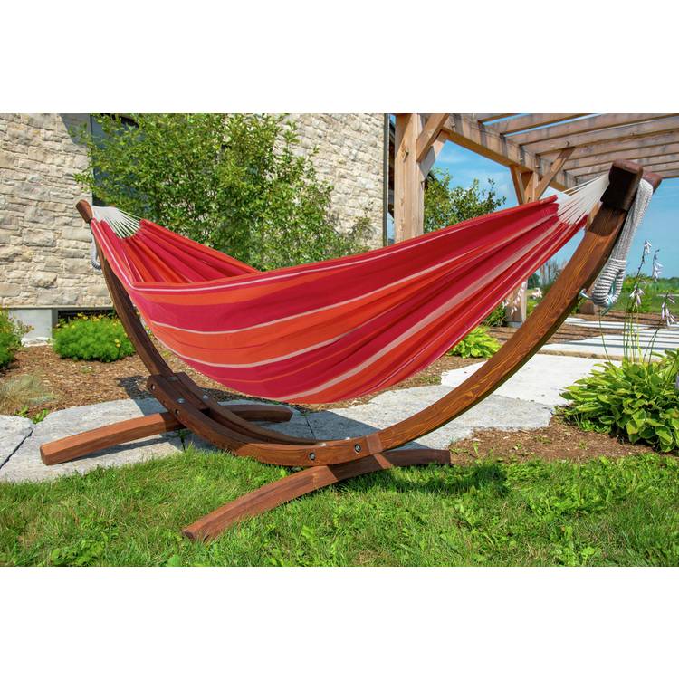 Vivere Mimosa Hammock with Wooden Stand 0