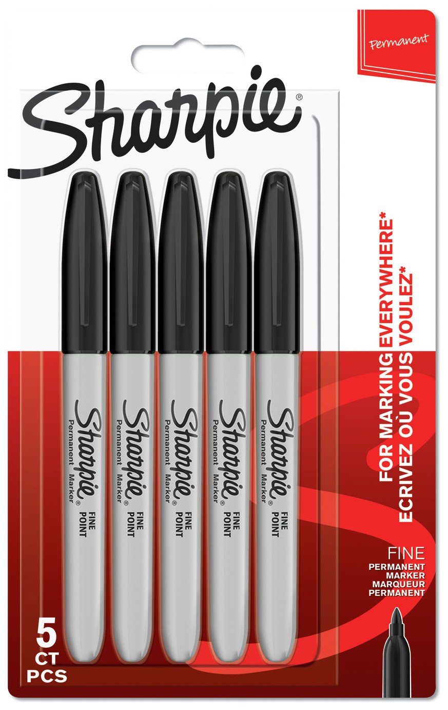 Sharpie Fine Tip Black Permanent Markers - 5 Pack