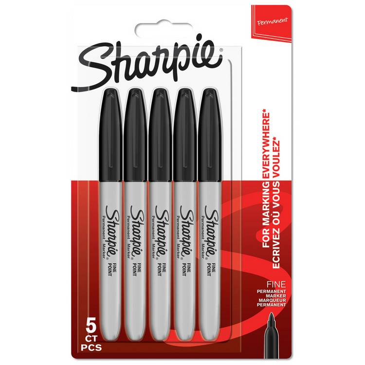 Sharpie Fine Tip Black Permanent Markers - 5 Pack 0