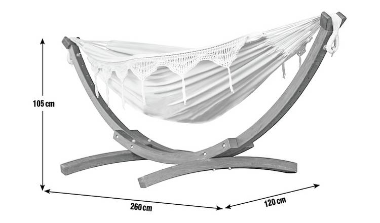 Buy Vivere Hammock with Wooden Stand Cream Hammocks and swing