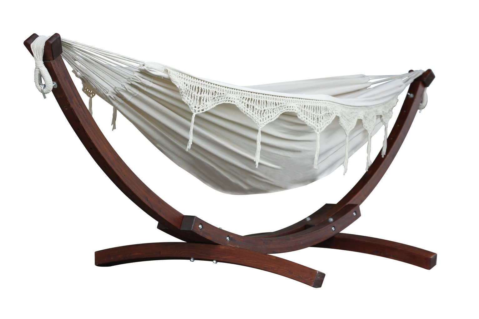 Vivere Hammock with Wooden Stand - Cream