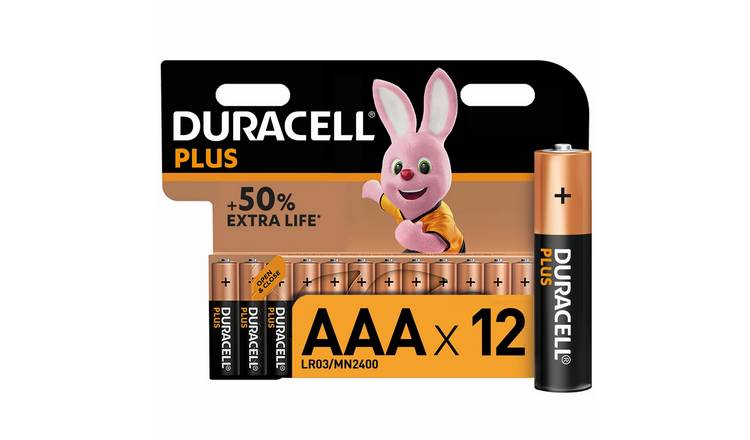 Duracell Plus Alkaline AAA Batteries - Pack of 12