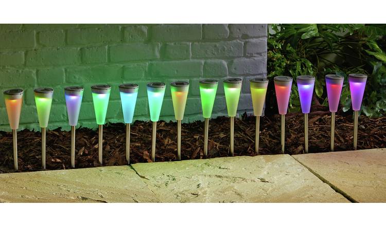 6 Pack Outdoor Solar Figurine Lights, Solar Powered Garden Stake Light,  Color Ch