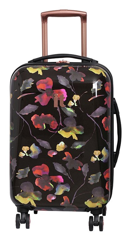 it Luggage Expandable 8 Wheel Hard Cabin Suitcase - Floral
